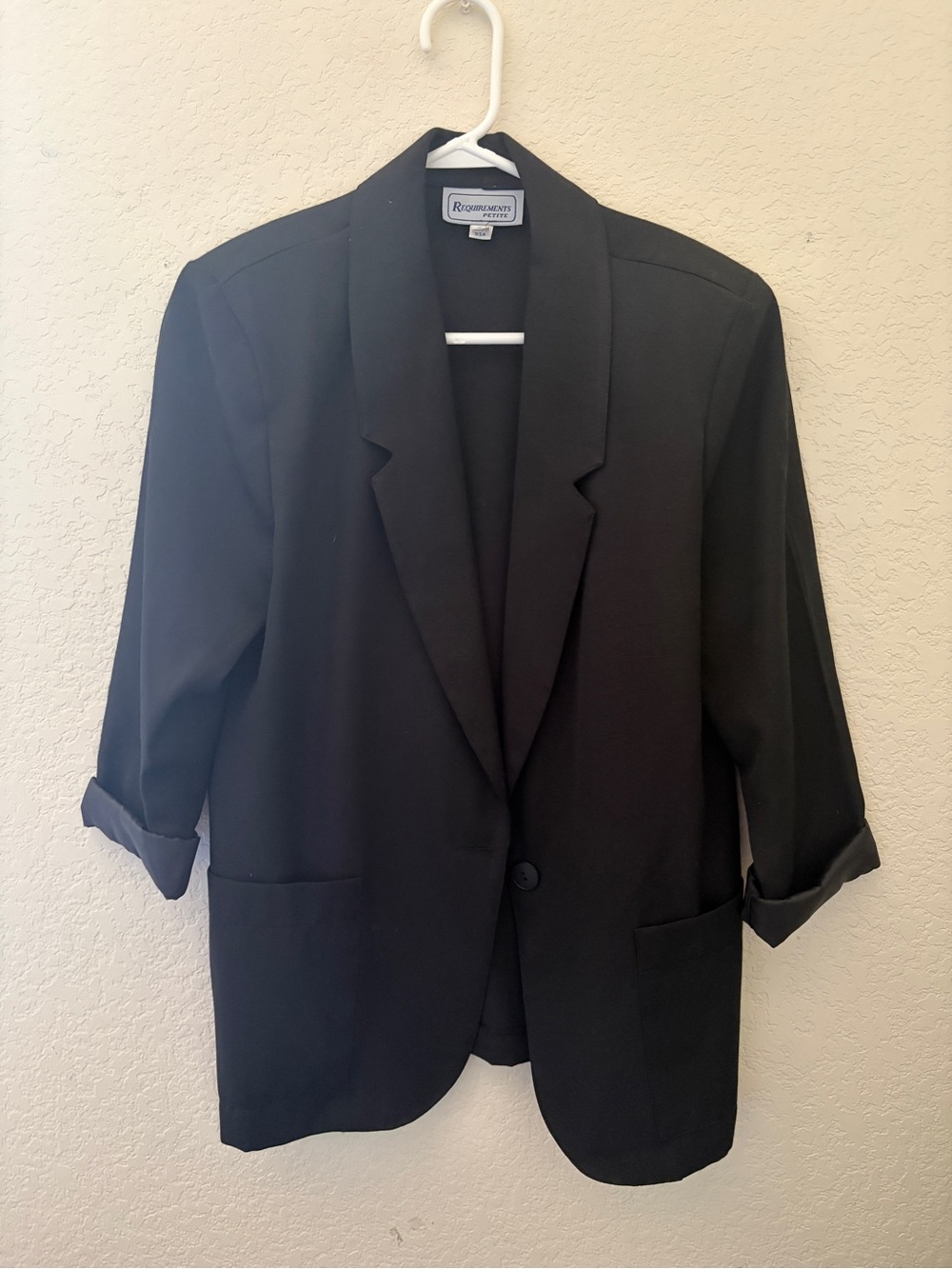 Vintage Requirements Petite Black Blazer Size 8